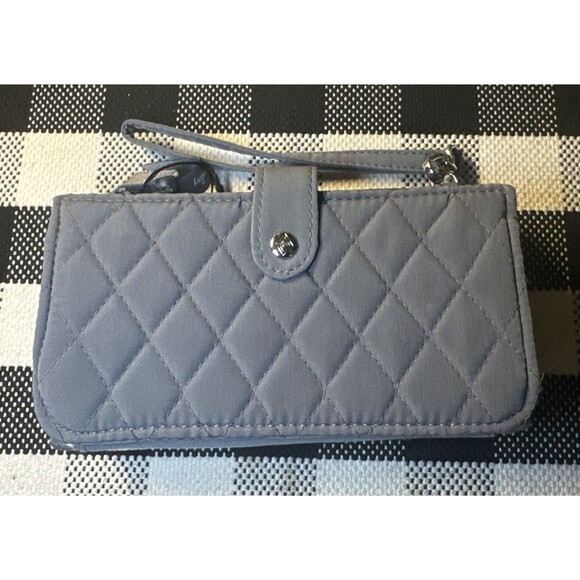 Vera Bradley Gray RFID Smartphone Wristlet‎ Accordion Wallet Roses NWT $89 - Picture 10 of 12